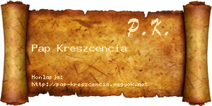 Pap Kreszcencia névjegykártya